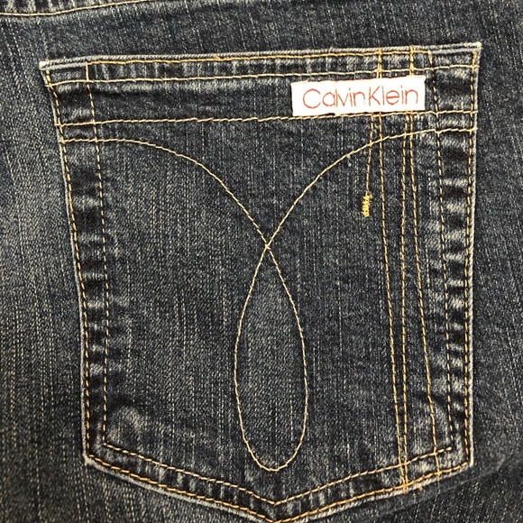 Calvin Klein Lean Fit Dark Wash Cuffed Jeans Size 12 - Picture 7 of 9
